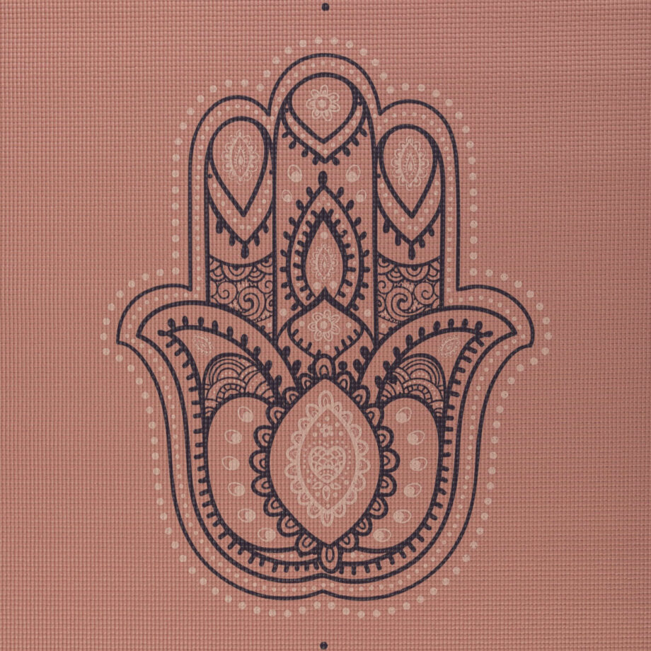 tapis de yoga hamsa hand rose