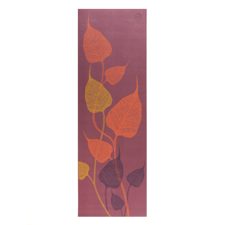 tapis de yoga leaves 3c aubergine